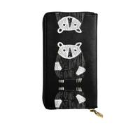HHGFASD Leather Long Clutch Wallet Sketch of Bear Pattern Comfortable and Lightweight Zipper Closure for Storing Coins and Credit Cards.