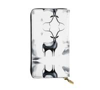 HHGFASD Leather Long Clutch Wallet Strange Antelope Pattern Comfortable and Lightweight Zipper Closure for Storing Coins and Credit Cards.