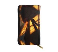 HHGFASD Leather Long Clutch Wallet Strings Light and Shadow Pattern Comfortable and Lightweight Zipper Closure for Storing Coins and Credit Cards.