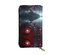 HHGFASD Leather Long Clutch Wallet The Devil's Eye. Pattern Comfortable and Lightweight Zipper Closure for Storing Coins and Credit Cards.