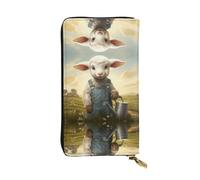 HHGFASD Leather Long Clutch Wallet The Lamb with The Kettle. Pattern Comfortable and Lightweight Zipper Closure for Storing Coins and Credit Cards.
