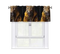 HHGFASD Leopard in a leather jacket Pattern Curtain Valance 54x18in for Kitchen, Bathroom, Laundry Room, and Studio Decor