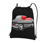 HHGFASD Men's and women's A small car that pursues love Pattern drawstring backpacks, sports and fitness outdoor bags, waterproof and durable