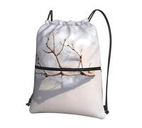 HHGFASD Men's and women's Dead branches on the snow Pattern drawstring backpacks, sports and fitness outdoor bags, waterproof and durable