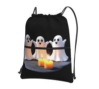 HHGFASD Men's and women's Naughty little devil Pattern drawstring backpacks, sports and fitness outdoor bags, waterproof and durable