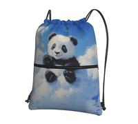 HHGFASD Men's and women's Red panda on the cloud Pattern drawstring backpacks, sports and fitness outdoor bags, waterproof and durable