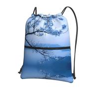 HHGFASD Men's and women's Small Flower On Thin Twig Pattern drawstring backpacks, sports and fitness outdoor bags, waterproof and durable