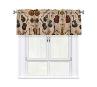 HHGFASD Notes music guitar Pattern Curtain Valance 54x18in for Kitchen, Bathroom, Laundry Room, and Studio Decor