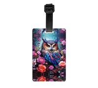 HHGFASD Owl in The Flowers Pattern Luggage tag Type Luggage identifier Suitable for Both Men and Women, Printed with Multifunctional and Cute Tags