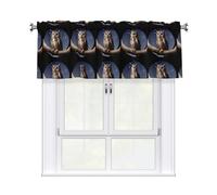 HHGFASD Owl under the moon Pattern Curtain Valance 54x18in for Kitchen, Bathroom, Laundry Room, and Studio Decor