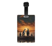 HHGFASD Penguin Looking at The Sky Pattern Luggage tag Type Luggage identifier Suitable for Both Men and Women, Printed with Multifunctional and Cute Tags