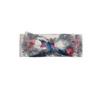 HHGFASD Pink blue bird in a wreath Pattern Baby Bow Headband - Soft, Skin-Friendly, and Stretchy Polyester Headband for Infants 0-6 Months