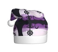 HHGFASD Purple Black Goth Spooky Pattern Christmas Hat for Adult material is soft and lightweight