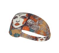 HHGFASD Queen's Picture Pattern Elastic Exercise Headband Sports Head Tie for Men and Women, Soft, Quick-Dry