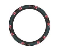 HHGFASD Rain on the flowers Pattern Steering Wheel Cover for Women and Men Durable, Non-Slip, Elastic, Easy to Install, for Sedans, SUVs, ATVs, Trucks