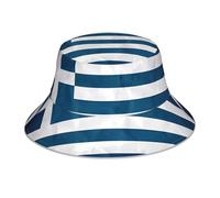 HHGFASD Reflective Double-Sided Bucket hat Greek Flag Pattern Foldable for Beach, Camping Black