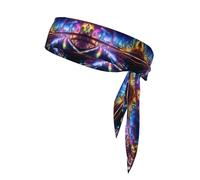 HHGFASD Roads of the Future Pattern Sports Head Tie Headband for Men and Women, Soft & Breathable Moisture Wicking Athletic