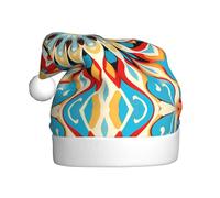 HHGFASD Round Abstract Petals Pattern Christmas Hat for Adult material is soft and lightweight