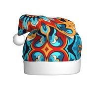 HHGFASD Round Colorful Petals Pattern Christmas Hat for Adult material is soft and lightweight
