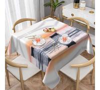 HHGFASD Sailing boat under the setting sun Pattern Square Decorative Tablecloth 54"x54" Waterproof, Wrinkle-Resistant, Reusable for Coffee Shops, Buffet, Picnics, Weddings, Parties