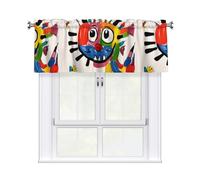 HHGFASD Scribble a smiley face Pattern Curtain Valance 54x18in for Kitchen, Bathroom, Laundry Room, and Studio Decor