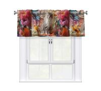 HHGFASD Sitting grey cat Pattern Curtain Valance 54x18in for Kitchen, Bathroom, Laundry Room, and Studio Decor