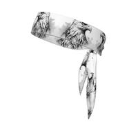 HHGFASD Sketch Eagle Head Pattern Sports Head Tie Headband for Men and Women, Soft & Breathable Moisture Wicking Athletic