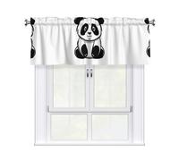 HHGFASD Sketch of a panda Pattern Curtain Valance 54x18in for Kitchen, Bathroom, Laundry Room, and Studio Decor