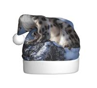 HHGFASD Snow Leopard on the Mountain Pattern Christmas Hat for Adult material is soft and lightweight