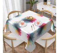 HHGFASD Splashing water into a painting Pattern Square Decorative Tablecloth 54"x54" Waterproof, Wrinkle-Resistant, Reusable for Coffee Shops, Buffet, Picnics, Weddings, Parties