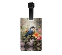HHGFASD Swallow in The Flowers Pattern Luggage tag Type Luggage identifier Suitable for Both Men and Women, Printed with Multifunctional and Cute Tags