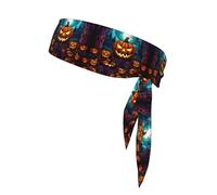 HHGFASD Terror Pumpkin Pattern Sports Head Tie Headband for Men and Women, Soft & Breathable Moisture Wicking Athletic