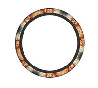 HHGFASD The angry lion. Pattern Steering Wheel Cover for Women and Men Durable, Non-Slip, Elastic, Easy to Install, for Sedans, SUVs, ATVs, Trucks