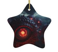 HHGFASD The Devil's Eye. Pattern Christmas Ceramic Star Pendant Festive and Creative Decoration Easy to hang
