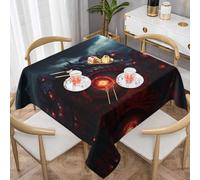 HHGFASD The Devil's Eye. Pattern Square Decorative Tablecloth 54"x54" Waterproof, Wrinkle-Resistant, Reusable for Coffee Shops, Buffet, Picnics, Weddings, Parties