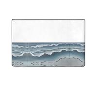 HHGFASD The endless sea Pattern Flannel Fabric Carpet 60x39in Floor Mat for Living Room, Office, Coffee Table, Bed, Balcony