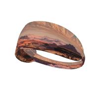HHGFASD the Golden Red Desert Pattern Elastic Exercise Headband Sports Head Tie for Men and Women, Soft, Quick-Dry