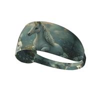 HHGFASD The Rabbit and the Unicorn Pattern Elastic Exercise Headband Sports Head Tie for Men and Women, Soft, Quick-Dry