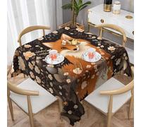 HHGFASD The sitting fox. Pattern Square Decorative Tablecloth 60"x60" Waterproof, Wrinkle-Resistant, Reusable for Coffee Shops, Buffet, Picnics, Weddings, Parties