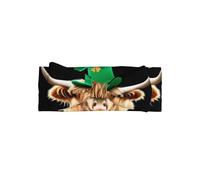 HHGFASD Three Leaf Crust and Cattle Pattern Baby Bow Headband - Soft, Skin-Friendly, and Stretchy Polyester Headband for Infants 0-6 Months