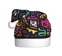HHGFASD Wacky Graffiti Pattern Christmas Hat for Adult material is soft and lightweight