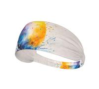 HHGFASD Watercolor splash egg Pattern Elastic Exercise Headband Sports Head Tie for Men and Women, Soft, Quick-Dry