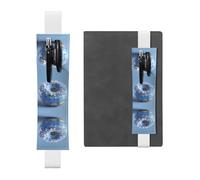 HHGFASD White Blue Donut Pattern PVC Leather Pencil case Bookmark 2-in-1 Anti Slip Storage Essential for Travel Accounts