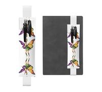 HHGFASD White Butterfly Elf Pattern PVC Leather Pencil case Bookmark 2-in-1 Anti Slip Storage Essential for Travel Accounts