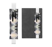 HHGFASD White fig. Enchanting Scenery Pattern PVC Leather Pencil case Bookmark 2-in-1 Anti Slip Storage Essential for Travel Accounts