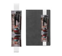 HHGFASD White Little Flowers in The Painted Pottery Pattern PVC Leather Pencil case Bookmark 2-in-1 Anti Slip Storage Essential for Travel Accounts