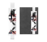 HHGFASD White National Flag and Eagle Pattern PVC Leather Pencil case Bookmark 2-in-1 Anti Slip Storage Essential for Travel Accounts