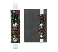 HHGFASD White Panda in The Garden Pattern PVC Leather Pencil case Bookmark 2-in-1 Anti Slip Storage Essential for Travel Accounts
