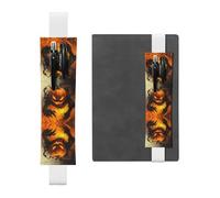 HHGFASD White Pumpkin Monster in The fire Pattern PVC Leather Pencil case Bookmark 2-in-1 Anti Slip Storage Essential for Travel Accounts