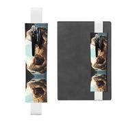 HHGFASD White Seals Under The Cliff Pattern PVC Leather Pencil case Bookmark 2-in-1 Anti Slip Storage Essential for Travel Accounts